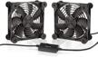 kotto big airflow dual 120mm usb plug electronic cooling fans - dc 5v powered, 3 speed control for cabinet chassis fan, server & workstation cooling logo