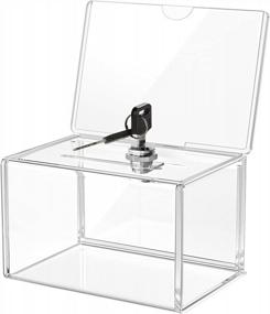 img 4 attached to MaxGear Acrylic Donation Box With Lock And Sign Holder, Clear Ballot Box For Fundraising (6.25" X 4.5" X 4") - Secure Lockable Collection Container