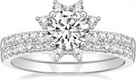 tigrade 1.25ct bridal ring sets round wedding band cz engagement rings promise rings gift for women size 4-11 logo