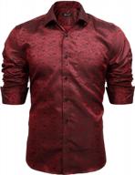 men's classic slim fit paisley jacquard dress shirt with button-down long sleeves by alizeal logo