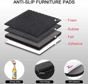 img 3 attached to Non Slip Furniture Pads - Furniture Grippers 16 Pcs 2”, Non Skid For Furniture Legs, Self Adhesive Rubber Feet Furniture Feet, Anti Skid Furniture Hardwood Floors Protectors For Keep Couch Stoppers