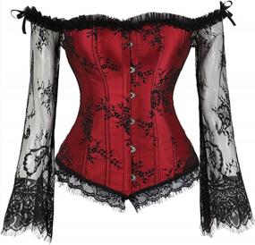 img 4 attached to Women'S Princess Renaissance Lace Ruched Sleeves Elegant Overbust Corset
