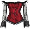 women's princess renaissance lace ruched sleeves elegant overbust corset logo