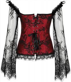 img 1 attached to Women'S Princess Renaissance Lace Ruched Sleeves Elegant Overbust Corset