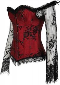 img 2 attached to Women'S Princess Renaissance Lace Ruched Sleeves Elegant Overbust Corset