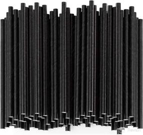 img 3 attached to 🍹 400 Pack of 5 inch 100% Biodegradable Paper Sip Stirrers/Straws - Black - Ideal for Cocktails & Coffee