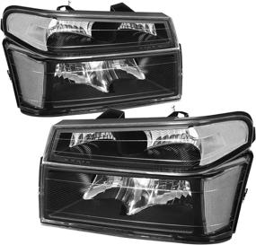 img 4 attached to JSBOYAT Headlight Assembly W/Bumper Lights 4Pcs Replacement For 04-12 Chevy Colorado / 04-12 GMC Canyon / 06-08 Isuzu I-Series Headlamp Passenger And Driver Side (Black Housing With Clear Reflector)