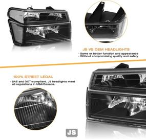 img 1 attached to JSBOYAT Headlight Assembly W/Bumper Lights 4Pcs Replacement For 04-12 Chevy Colorado / 04-12 GMC Canyon / 06-08 Isuzu I-Series Headlamp Passenger And Driver Side (Black Housing With Clear Reflector)