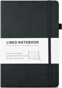 img 4 attached to A5 Hardcover Leather Notebook With 100 GSM Thick Paper, Numbered Pages & 2 Inner Pockets - Perfect For Women & Men!