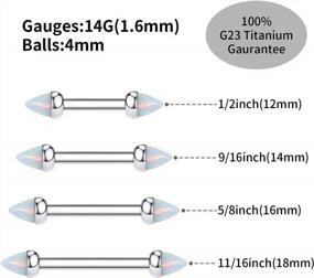 img 1 attached to GAGABODY G23 Titanium Nipple Barbells With CZ/Opal - Unique Straight Design For Women And Men Piercings