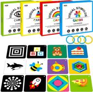 100 pcs 200 page black white colorful 3d visual stimulation baby flashcard for newborn baby infant gift (4 levels 0-36 months, 5.5” x 5.5”) logo