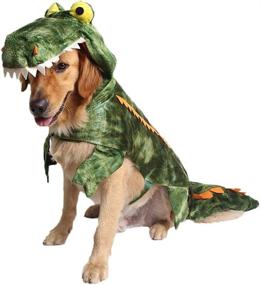 img 4 attached to Alligator Dog Costume Halloween Crocodile Hoodie Coats for Pets Jumpsuits by Coppthinktu