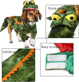 img 2 attached to Alligator Dog Costume Halloween Crocodile Hoodie Coats for Pets Jumpsuits by Coppthinktu