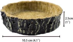 img 3 attached to 🦎 Resin Reptile Natural Bowl Food and Water Dish (Tree Bark) by OMEM