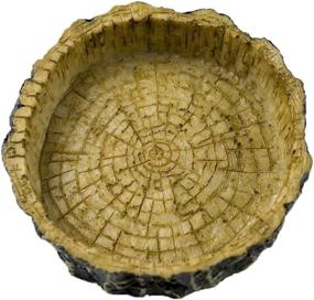 img 4 attached to 🦎 Resin Reptile Natural Bowl Food and Water Dish (Tree Bark) by OMEM