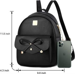 img 2 attached to 🎀 Bowknot 3-in-1 Set: Fashionable Backpack, Rucksack, and Shoulder Women's Handbags with Wallets