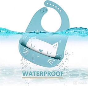 img 3 attached to Splish-Splash: Adjustable Waterproof Silicone Feeding Bibs for Babies (Set of 3)