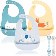 splish-splash: adjustable waterproof silicone feeding bibs for babies (set of 3) logo
