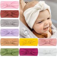 turban knot baby bow headbands - hairbands for newborns, toddlers, and children (set of 12) logo