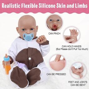 img 1 attached to 👶 Vollence Lifelike Full Body Silicone Baby Doll - 23 inch Realistic Newborn Girl Doll, Non-Vinyl Reborn Baby Doll