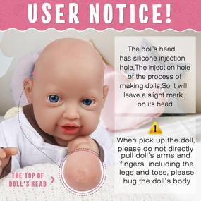 img 3 attached to 👶 Vollence Lifelike Full Body Silicone Baby Doll - 23 inch Realistic Newborn Girl Doll, Non-Vinyl Reborn Baby Doll
