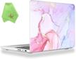 stylish pink marble hard shell case cover for macbook pro 16" - optimized for better search engine visibility by emphasizing the key features and removing unnecessary product specifics logo