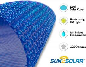 img 3 attached to Sun2Solar Blue 12-Foot-By-24-Foot Oval Solar Cover 1200 Series Heat Retaining Blanket For In-Ground And Above-Ground Oval Swimming Pools Use Sun To Heat Pool Water Bubble-Side Facing Down