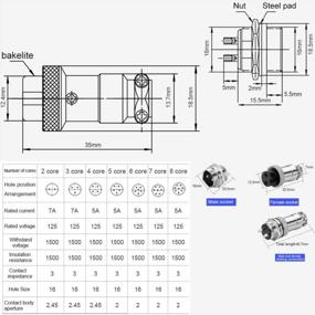 img 1 attached to Pack Of 10 GX16 5-Pin Panel Mount Circular Aviation Connector Adapters, Male Female Plugs And Sockets With Metal Housing For DIY Projects