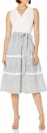 chic and sophisticated: rafaella women's sleeveless dress with mixed media and lace trim logo