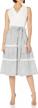 chic and sophisticated: rafaella women's sleeveless dress with mixed media and lace trim logo