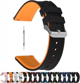 img 4 attached to Fullmosa Rubber Watch Bands 18Mm 19Mm 20Mm 22Mm 24Mm, Quick Release Silicone Watch Band For Men Women