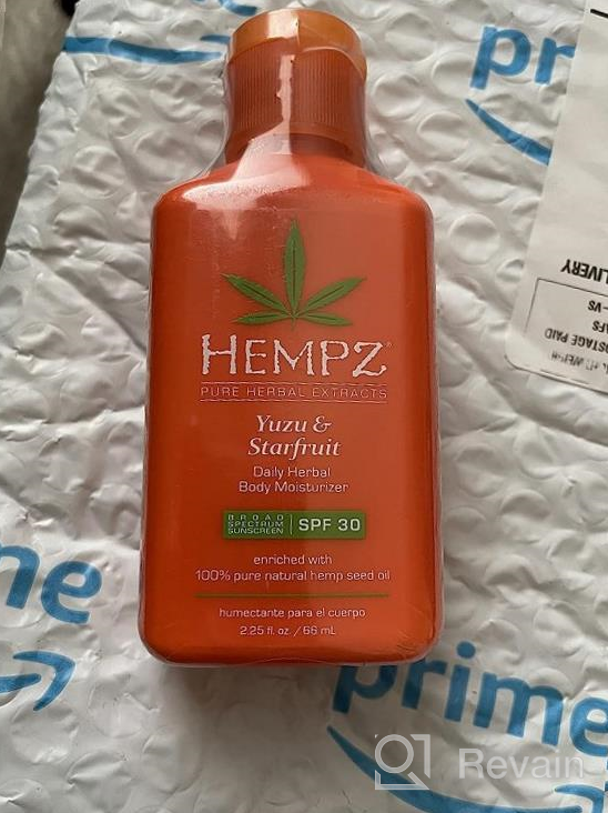 img 1 attached to Hempz Yuzu & Starfruit Daily Herbal Lotion With Broad Spectrum SPF 30 - Fragranced, Paraben-Free Sunscreen And Moisturizer With 100% Natural Hemp Seed Oil For Women - Premium Skin Care Products review by Ray Welchhance