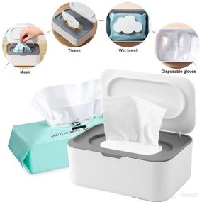 img 2 attached to 🚽 Grey Bathroom Wipe Holder by Gearwoo - Large Capacity Refillable Wipe Dispenser for Baby and Adult - 19.5x13.5x8.3cm/7.7x5.3x3.3 inch - Sealing Design