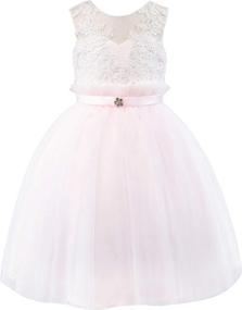 img 4 attached to Miama Wedding Flower Junior Bridesmaid Girls' Clothing ~ Dresses