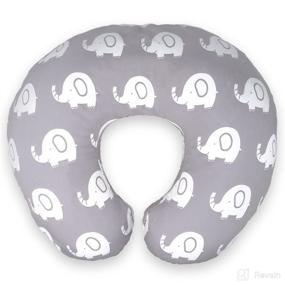 img 4 attached to 🤱 Mommy Leche ™ Nursing Pillow Cover: Soft Water Resistant Fabric, Machine Washable with Unisex Grey Elephant Print - Ideal for Breastfeeding and Bottle Feeding Mothers