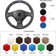 mewant customized hand stitch black genuine leather car steering wheel cover for subaru forester 2005-2008 impreza wrx (wrx sti) legacy outback for saab 9-2x 2005-2006 логотип