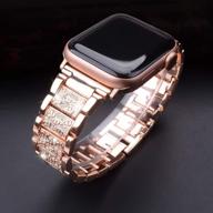 wolait compatible with apple watch band 38mm 40mm, iwatch se/series 6/5/4/3/2/1 women sparkling crystal rhinestone metal bracelet logo