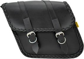 img 4 attached to 🏍️ Dowco Willie & Max 58707-20 Braided Series: Black Synthetic Leather Compact Slant Motorcycle Saddlebag Set - Universal Fit, 10L Each, 20L Total Capacity