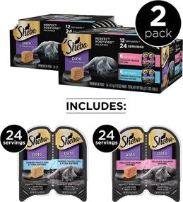 img 3 attached to 🐟 Delicate Salmon & Tender Whitefish & Tuna Entrée Variety Pack - SHEBA PERFECT PORTIONS Wet Cat Food Paté in Natural Juices - 24 Pack (2.6 oz each)