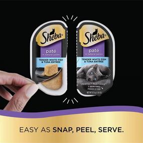 img 1 attached to 🐟 Delicate Salmon & Tender Whitefish & Tuna Entrée Variety Pack - SHEBA PERFECT PORTIONS Wet Cat Food Paté in Natural Juices - 24 Pack (2.6 oz each)