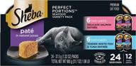 🐟 delicate salmon & tender whitefish & tuna entrée variety pack - sheba perfect portions wet cat food paté in natural juices - 24 pack (2.6 oz each) logo