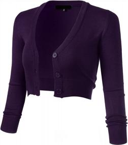 img 4 attached to Women'S 3/4 Sleeve Cropped Bolero Cardigans - Solid Button Down (S-4XL)