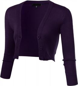 img 3 attached to Women'S 3/4 Sleeve Cropped Bolero Cardigans - Solid Button Down (S-4XL)