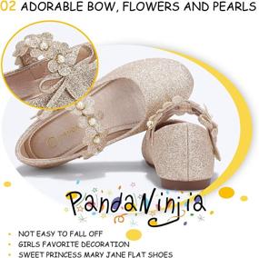 img 1 attached to 👠 PANDANINJIA Toddler Little Pearls Glitter Girls' Shoes at Flats" - Optimized Product Name: "PANDANINJIA Glitter Girls' Shoes with Little Pearls - Toddler Flats