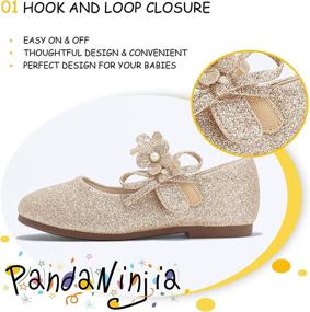 img 2 attached to 👠 PANDANINJIA Toddler Little Pearls Glitter Girls' Shoes at Flats" - Optimized Product Name: "PANDANINJIA Glitter Girls' Shoes with Little Pearls - Toddler Flats