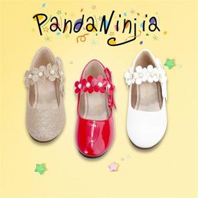 img 3 attached to 👠 PANDANINJIA Toddler Little Pearls Glitter Girls' Shoes at Flats" - Optimized Product Name: "PANDANINJIA Glitter Girls' Shoes with Little Pearls - Toddler Flats