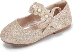 img 4 attached to 👠 PANDANINJIA Toddler Little Pearls Glitter Girls' Shoes at Flats" - Optimized Product Name: "PANDANINJIA Glitter Girls' Shoes with Little Pearls - Toddler Flats