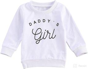 img 4 attached to Daddy's Girl Pullover Sweatshirt Tops, Long Sleeve Shirts for Infant Toddler Baby Girls - Fall Outfit, Casual Clothes