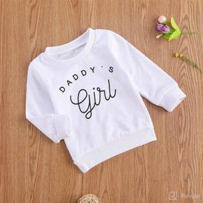 img 3 attached to Daddy's Girl Pullover Sweatshirt Tops, Long Sleeve Shirts for Infant Toddler Baby Girls - Fall Outfit, Casual Clothes