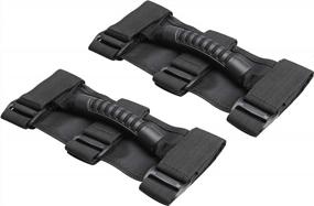 img 2 attached to Premium Black Roll Bar Grab Handle Handles Set For Jeep Wrangler CJ YJ TJ JK Or Any Other Vehicle With 2.5" - 3.5" Padded Or Unpadded (2PCS)